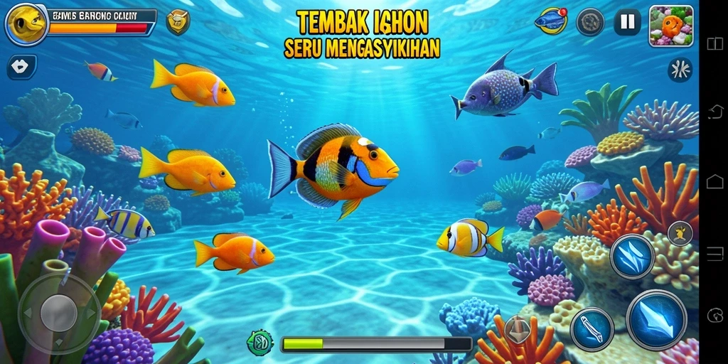 Screenshot gameplay 33L menampilkan aksi menembak ikan yang mendebarkan.