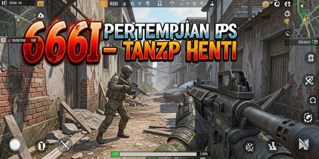 Tampilan gameplay yang menegangkan dari 666I dengan aksi tembak-menembak intens.