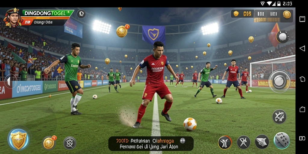 Screenshot gameplay DINGDONGTOGEL menampilkan aksi seru dalam permainan olahraga.