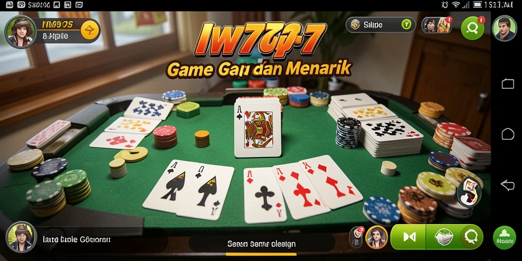 Screenshot IW777 menampilkan suasana seru permainan Gaple.