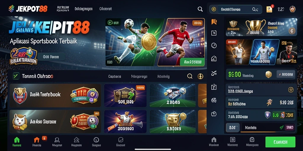 Screenshot gameplay JEKPOT88 menampilkan antarmuka taruhan olahraga yang interaktif.