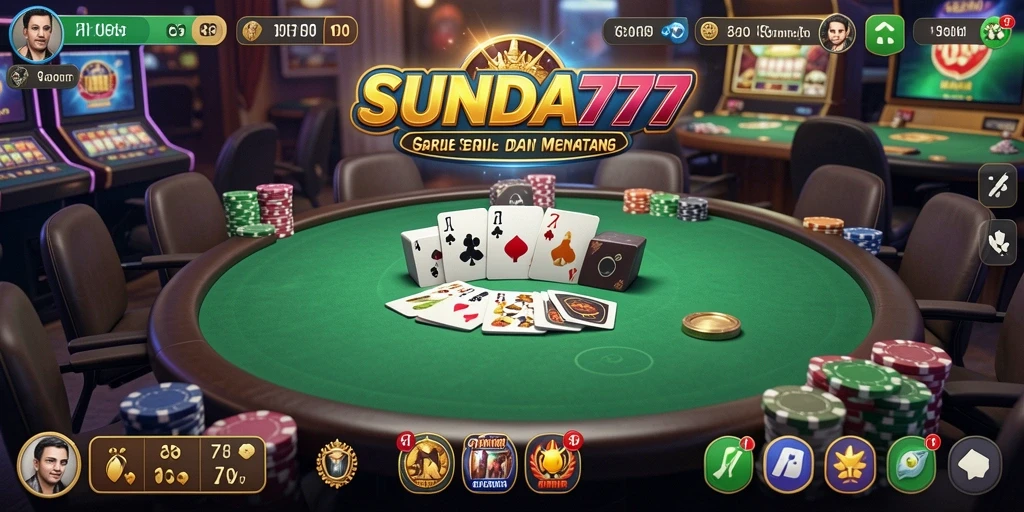 Tampilan menarik dari gameplay SUNDA777 dengan pemain poker bersaing.